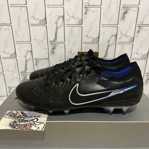 New Nike Tiempo Legend 10 Elite FG Soccer Cleats ACC Black Blue Womens 8 Men 6.5